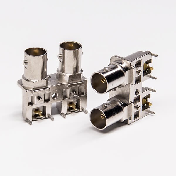 母头弯式射频同轴BNC连接器PCB板端 母头弯式射频同轴BNC连接器PCB板端