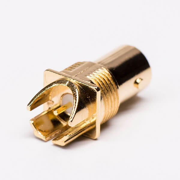 镀金PCB贴板 直式母头 BNC射频同轴连接器 镀金PCB贴板 直式母头 BNC射频同轴连接器