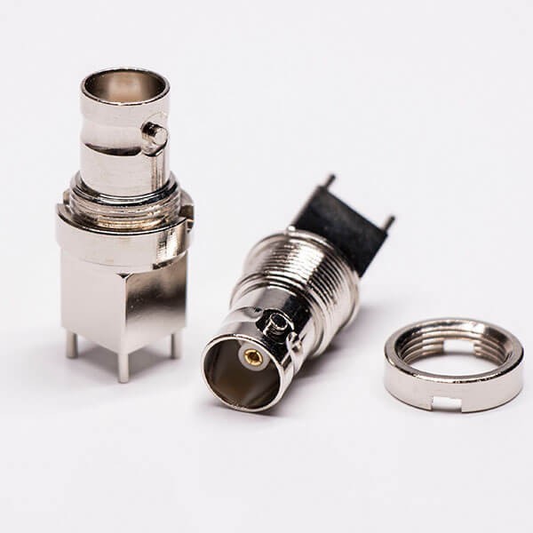 BNC接头母头直插PCB板穿墙安装连接器 BNC接头母头直插PCB板穿墙安装连接器