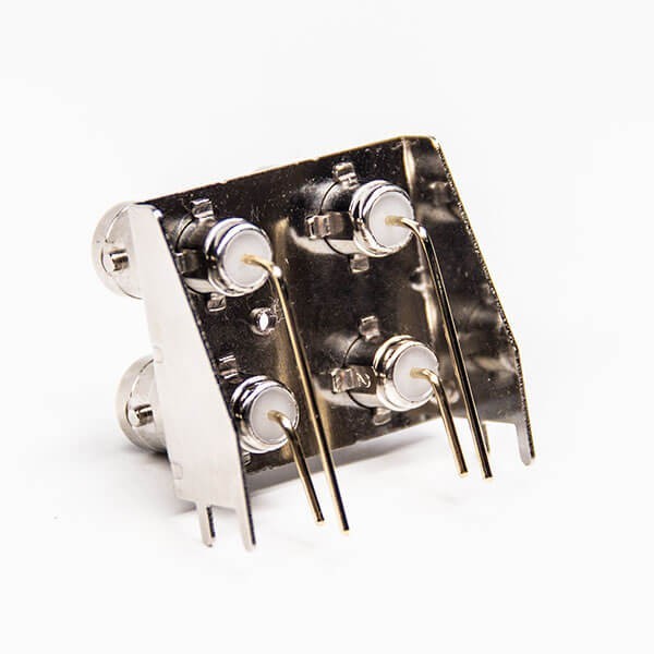 插板bnc母头2*2弯式连接器接PCB板 插板bnc母头2*2弯式连接器接PCB板
