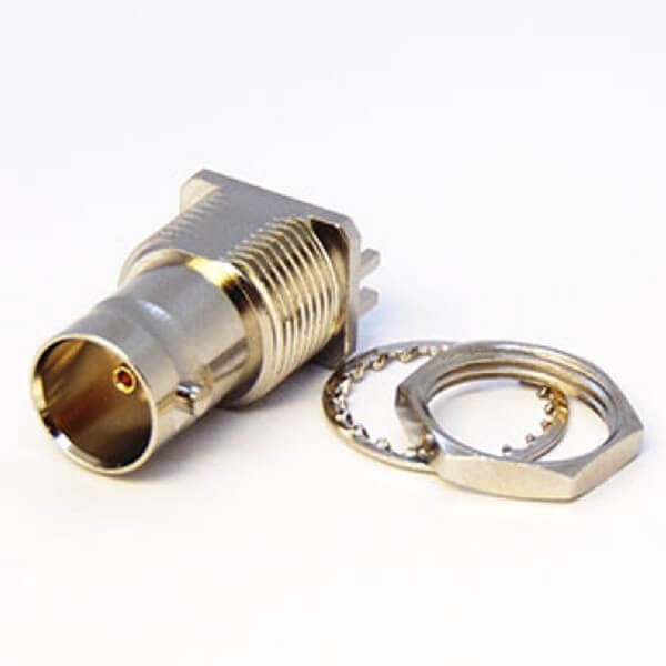 卡板式BNC高清接头直式母头连接器接PCB板2.4mm厚度75Ohm 卡板式BNC高清接头直式母头连接器接PCB板2.4mm厚度75Ohm