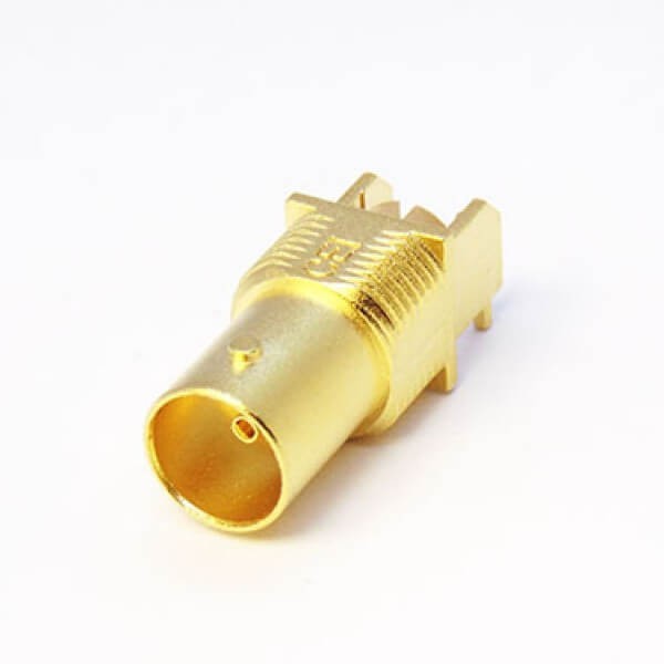 BNC连接器镀金弯式接PCB板厚度1.7mm插板75欧姆 BNC连接器镀金弯式接PCB板厚度1.7mm插板75欧姆