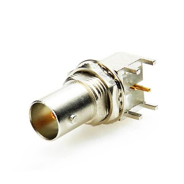 BNC高清PCB板插头弯式母头连接器穿墙式插板厚度3.5mm面板安装 BNC高清PCB板插头弯式母头连接器穿墙式插板厚度3.5mm面板安装