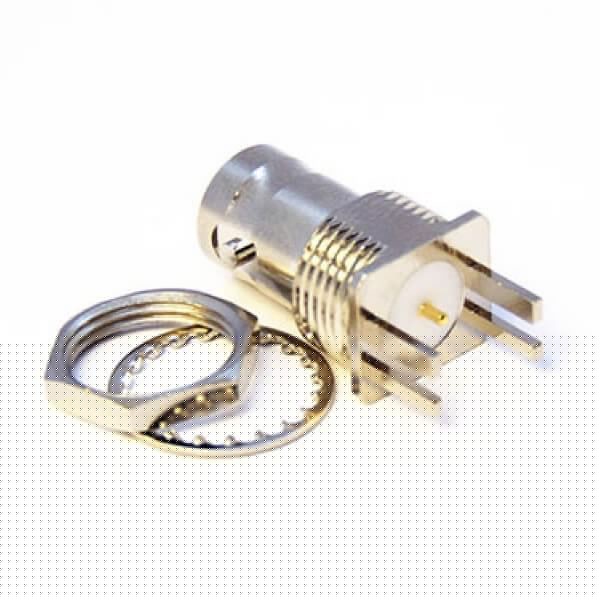 BNC面板插座连接器卡板式接PCB板1.6mm穿墙式75欧姆 BNC面板插座连接器卡板式接PCB板1.6mm穿墙式75欧姆