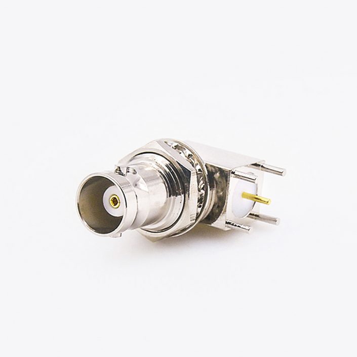 BNC连接器PCB安装前锁穿墙插孔母头直式式 BNC连接器PCB安装前锁穿墙插孔母头直式式