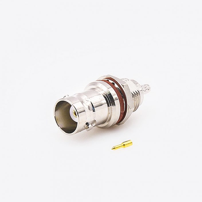 用于RG174/RG316接线的BNC连接器防水直式母头后锁穿墙压接 用于RG174/RG316接线的BNC连接器防水直式母头后锁穿墙压接