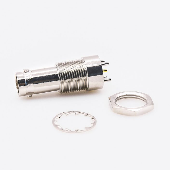 BNC面板连接器母头直型前锁穿墙PCB安装插孔 BNC面板连接器母头直型前锁穿墙PCB安装插孔