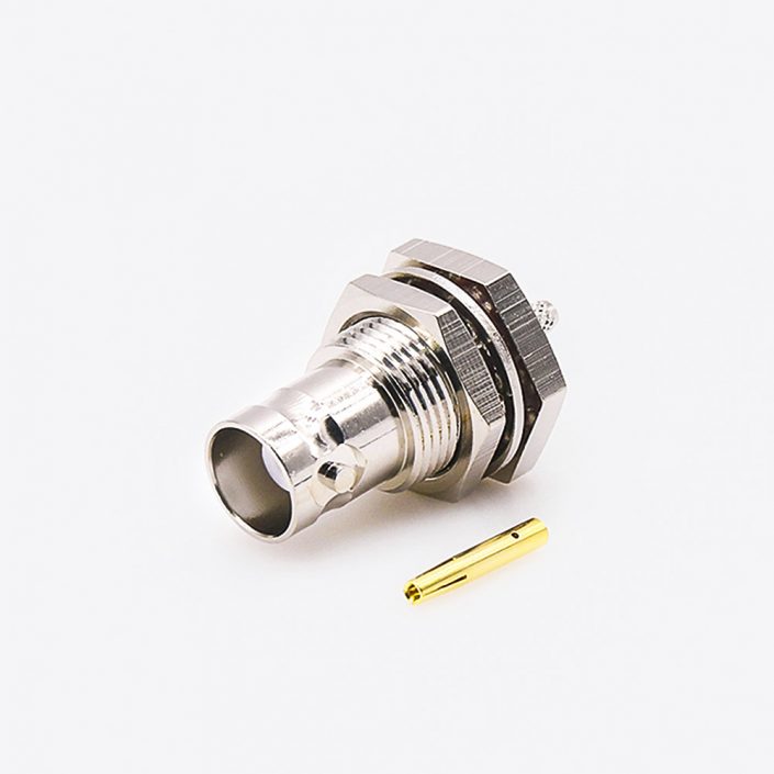 BNC前锁穿墙防水连接器用于RG174/RG316接线母头直式压接 BNC前锁穿墙防水连接器用于RG174/RG316接线母头直式压接