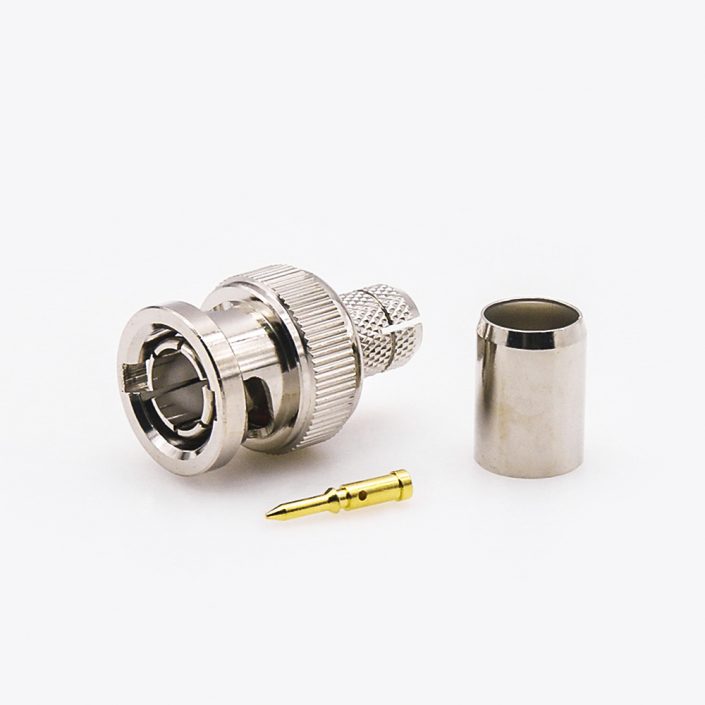 用于RG6的BNC连接器压接75Ω直型公头接线 用于RG6的BNC连接器压接75Ω直型公头接线