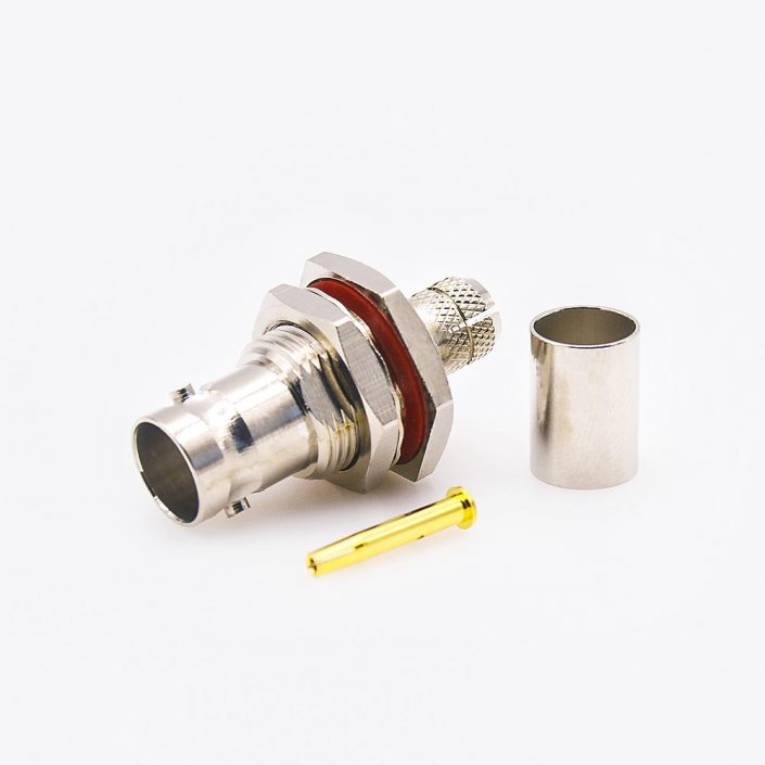 用于SYV-75-5-1的BNC连接器母头直式面板安装前锁穿墙压接 用于SYV-75-5-1的BNC连接器母头直式面板安装前锁穿墙压接