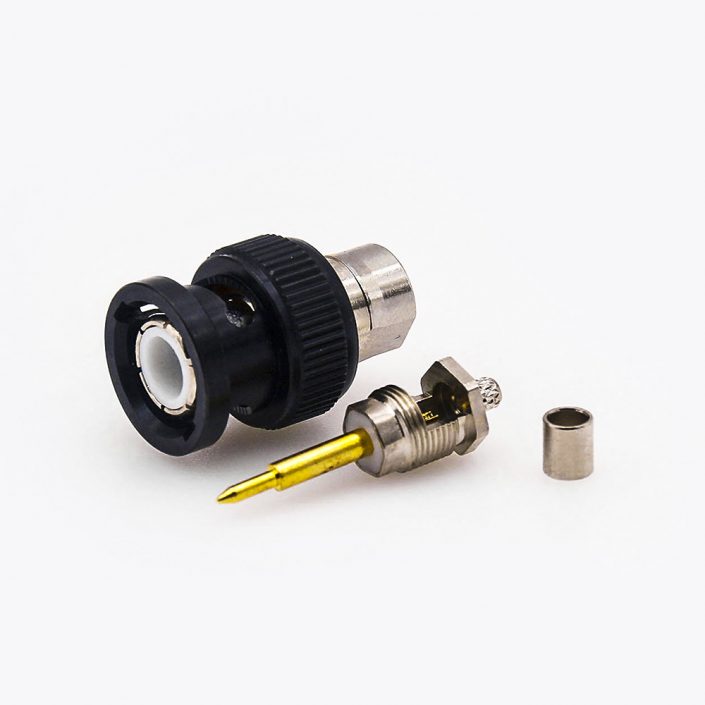 BNC连接器压接类型RG174/RG316的公头直式接线压接 BNC连接器压接类型RG174/RG316的公头直式接线压接