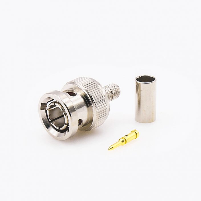 BNC压接连接器用于RG58/RG142的公头直式接线 BNC压接连接器用于RG58/RG142的公头直式接线