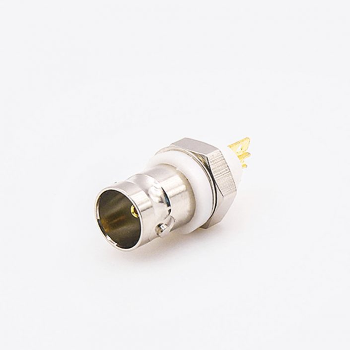 BNC面板安装母头直式75Ω连接器后锁穿墙焊接接线 BNC面板安装母头直式75Ω连接器后锁穿墙焊接接线