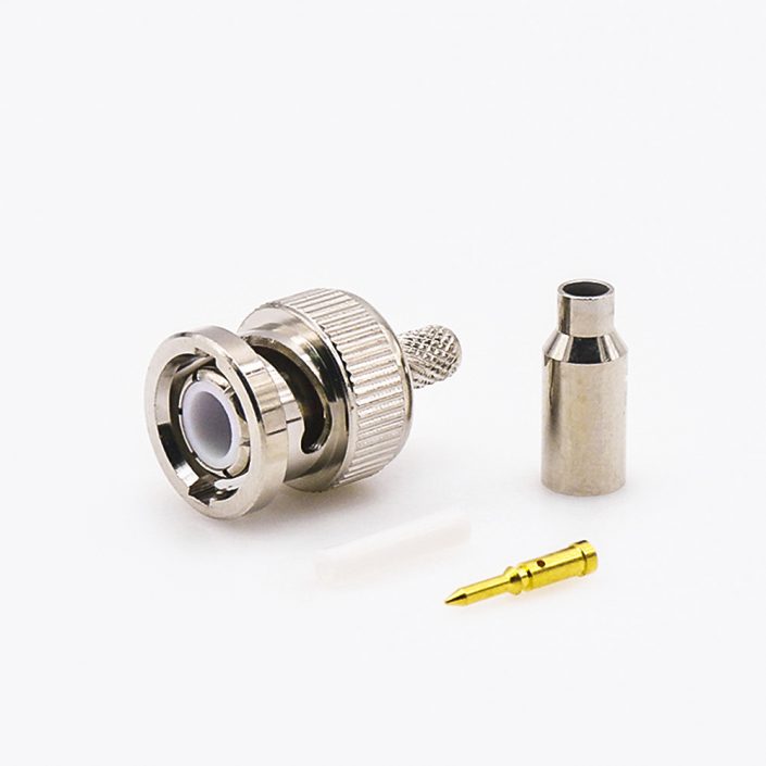 BNC压接插头连接器SYV-50-2-2直式接线 BNC压接插头连接器SYV-50-2-2直式接线