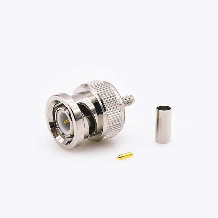 接线BNC连接器RG174/RG316的公头直式压接 接线BNC连接器RG174/RG316的公头直式压接