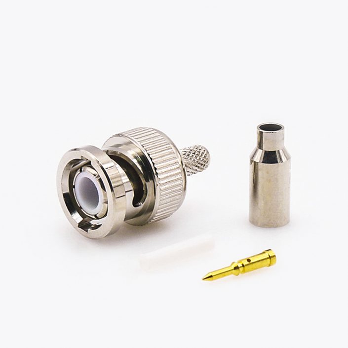 SYV-50-2-2的BNC连接器公头直接线压接 SYV-50-2-2的BNC连接器公头直接线压接