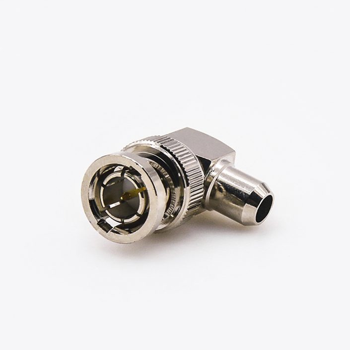 SYV-75-5-1弯式BNC连接器75Ω公头接线焊接 SYV-75-5-1弯式BNC连接器75Ω公头接线焊接