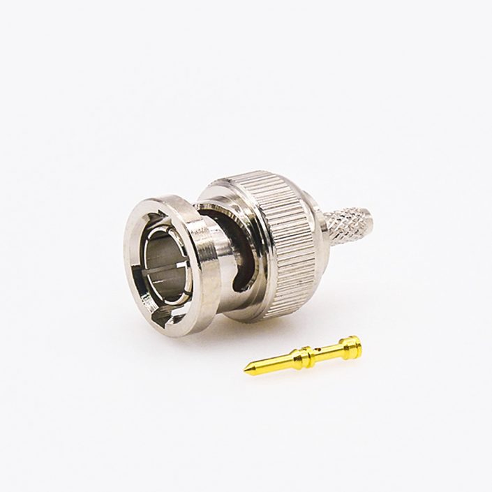 SYV-75-4的BNC连接器公头75Ω直式接线压接 SYV-75-4的BNC连接器公头75Ω直式接线压接