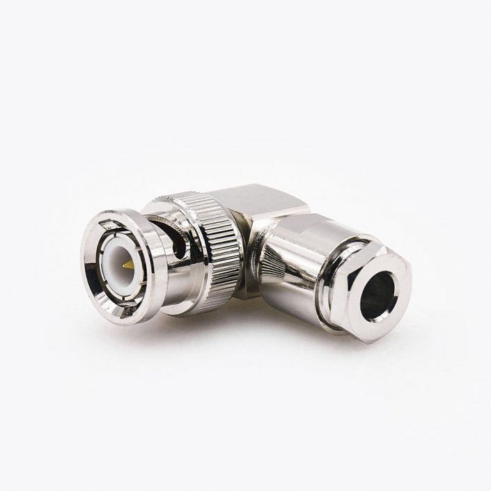 RG58/RG142弯式BNC连接器公头接线螺母锁紧 RG58/RG142弯式BNC连接器公头接线螺母锁紧