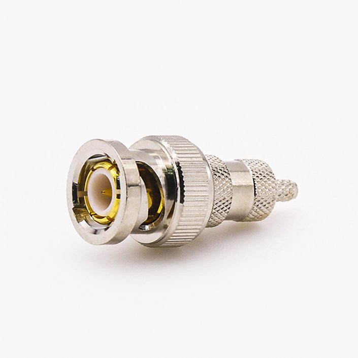 RG58/RG142压接接线的BNC连接器公头直式 RG58/RG142压接接线的BNC连接器公头直式