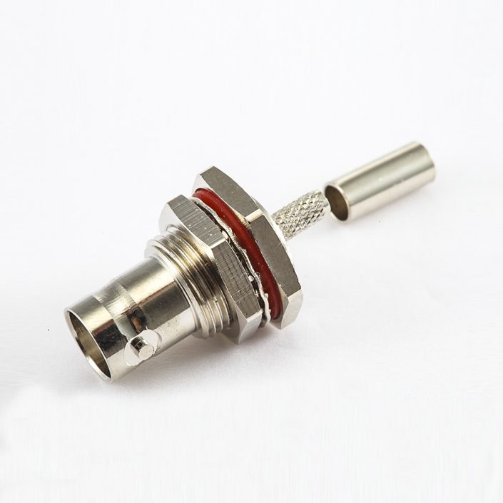SYV75-2-2防水面板安装前锁穿墙75ΩBNC母头直式连接器压接 SYV75-2-2防水面板安装前锁穿墙75ΩBNC母头直式连接器压接