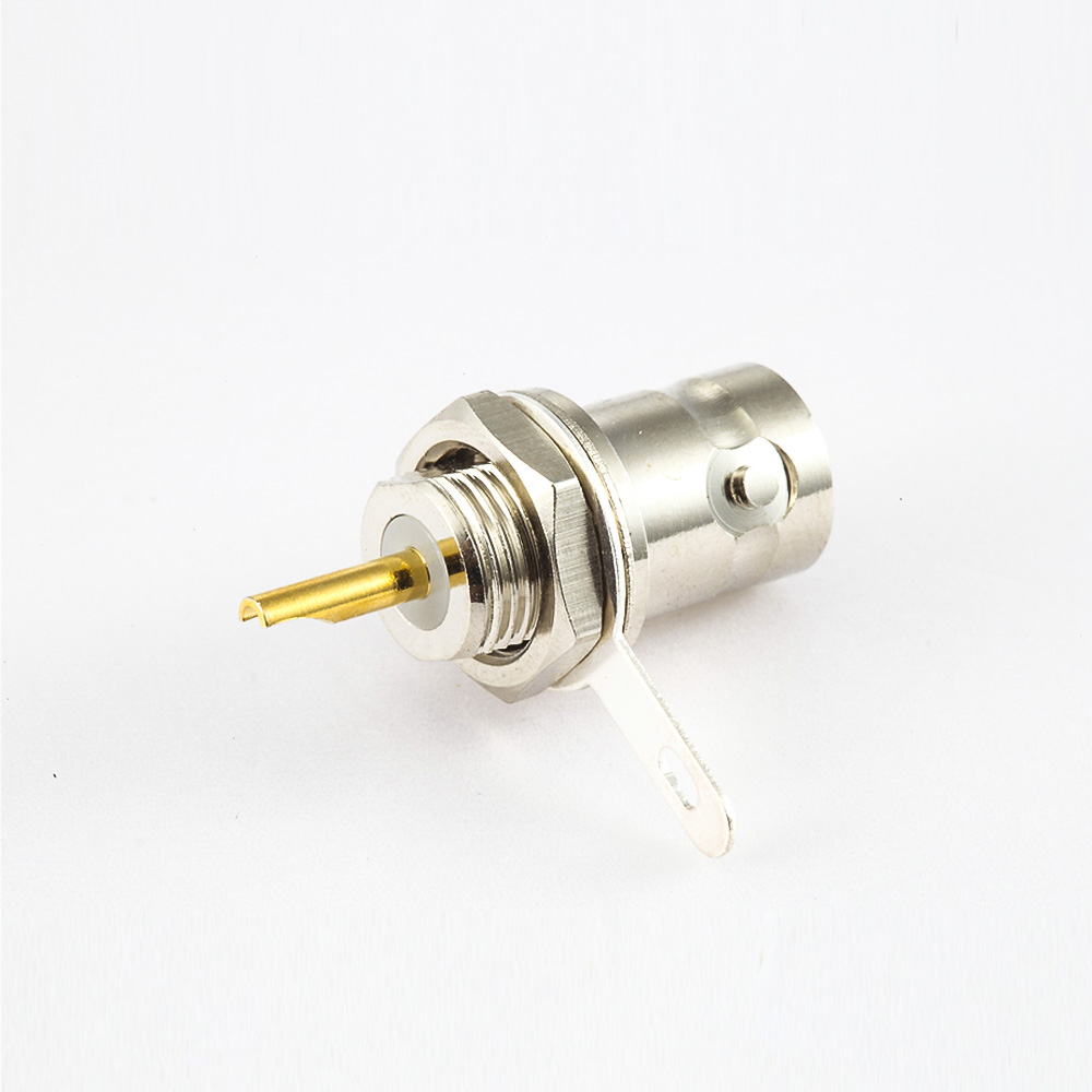 接地BNC50Ω插座直连接器面板安装后锁穿墙接线焊接