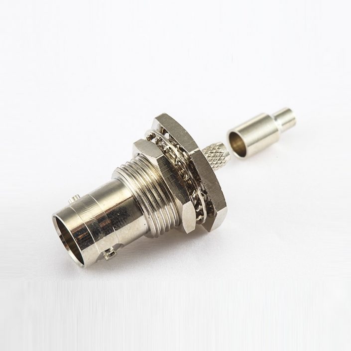 RG179/1.5C-2VBNC连接器压接母180度面板安装前锁穿墙75ohm RG179/1.5C-2VBNC连接器压接母180度面板安装前锁穿墙75ohm