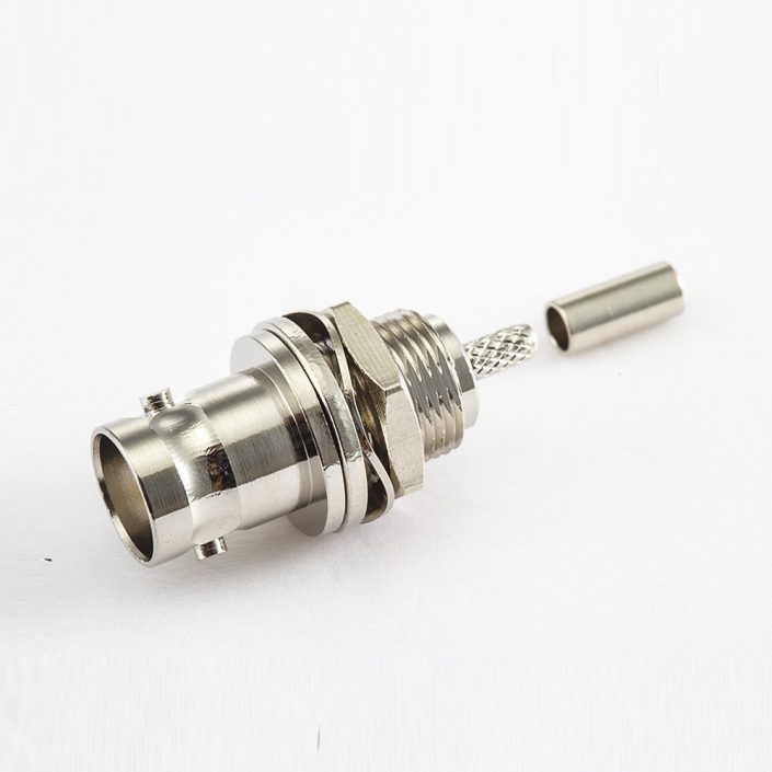 RG174/RG316BNC连接器母头180度面板安装后锁穿墙 RG174/RG316BNC连接器母头180度面板安装后锁穿墙