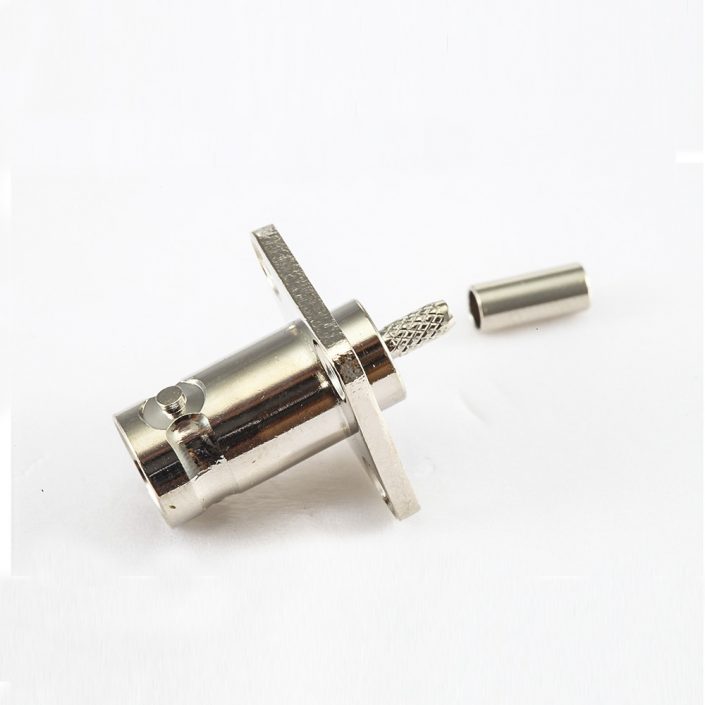 RG174/RG316BNC连接器母头180度面板安装4孔法兰 RG174/RG316BNC连接器母头180度面板安装4孔法兰