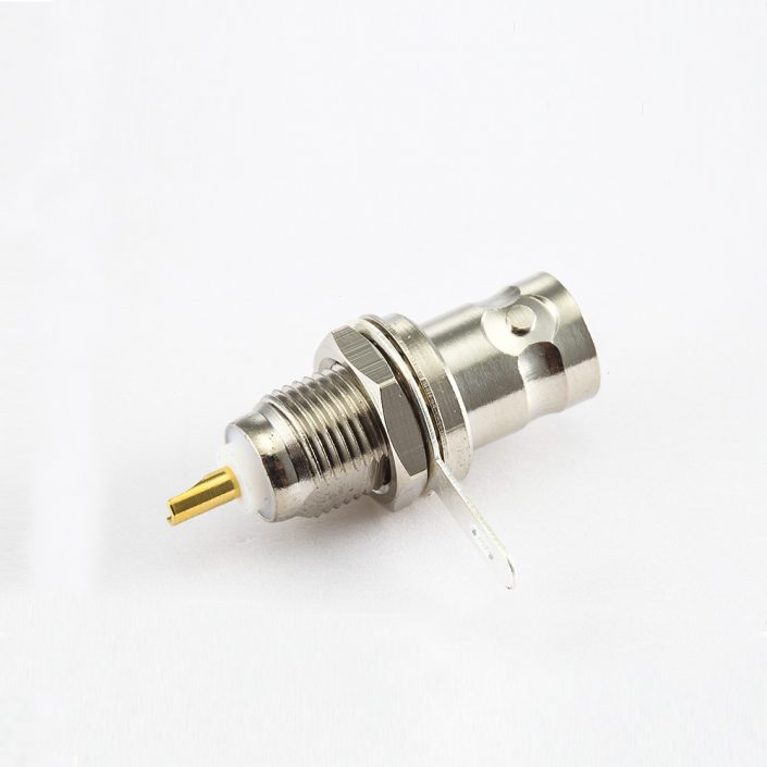 接地接线后锁穿墙BNC母头直式焊接50ohm连接器 接地接线后锁穿墙BNC母头直式焊接50ohm连接器