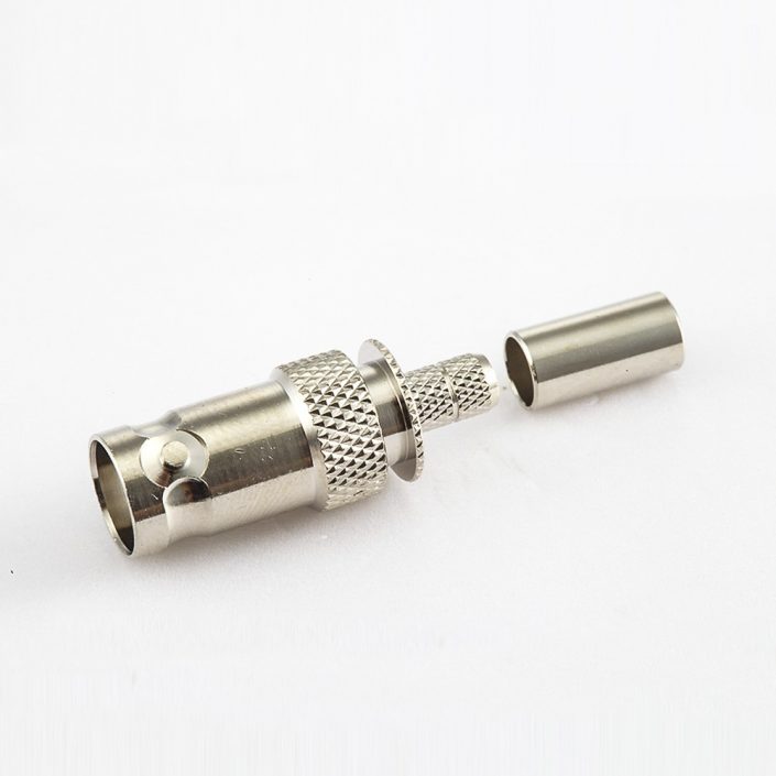 接线RG58/RG142压接BNC母头直式连接器 接线RG58/RG142压接BNC母头直式连接器