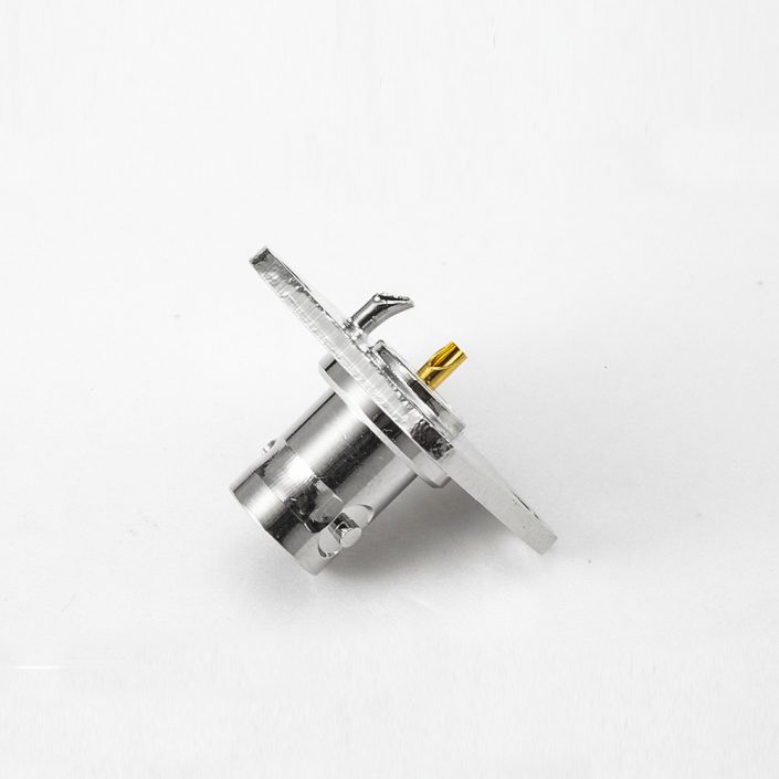 BNC接线焊接4孔法兰母头直式75ohm连接器 BNC接线焊接4孔法兰母头直式75ohm连接器