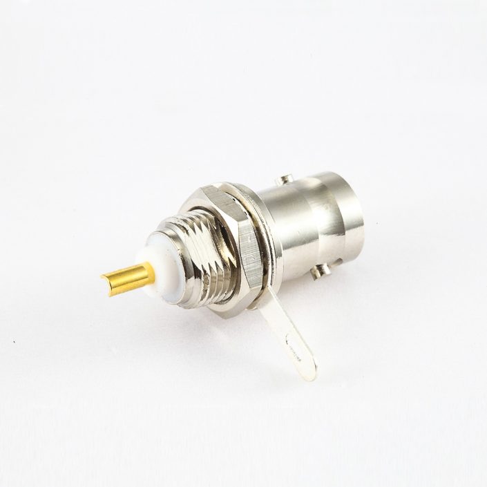RG174/RG316的焊杯BNC母头直式连接器面板安装后锁穿墙 RG174/RG316的焊杯BNC母头直式连接器面板安装后锁穿墙