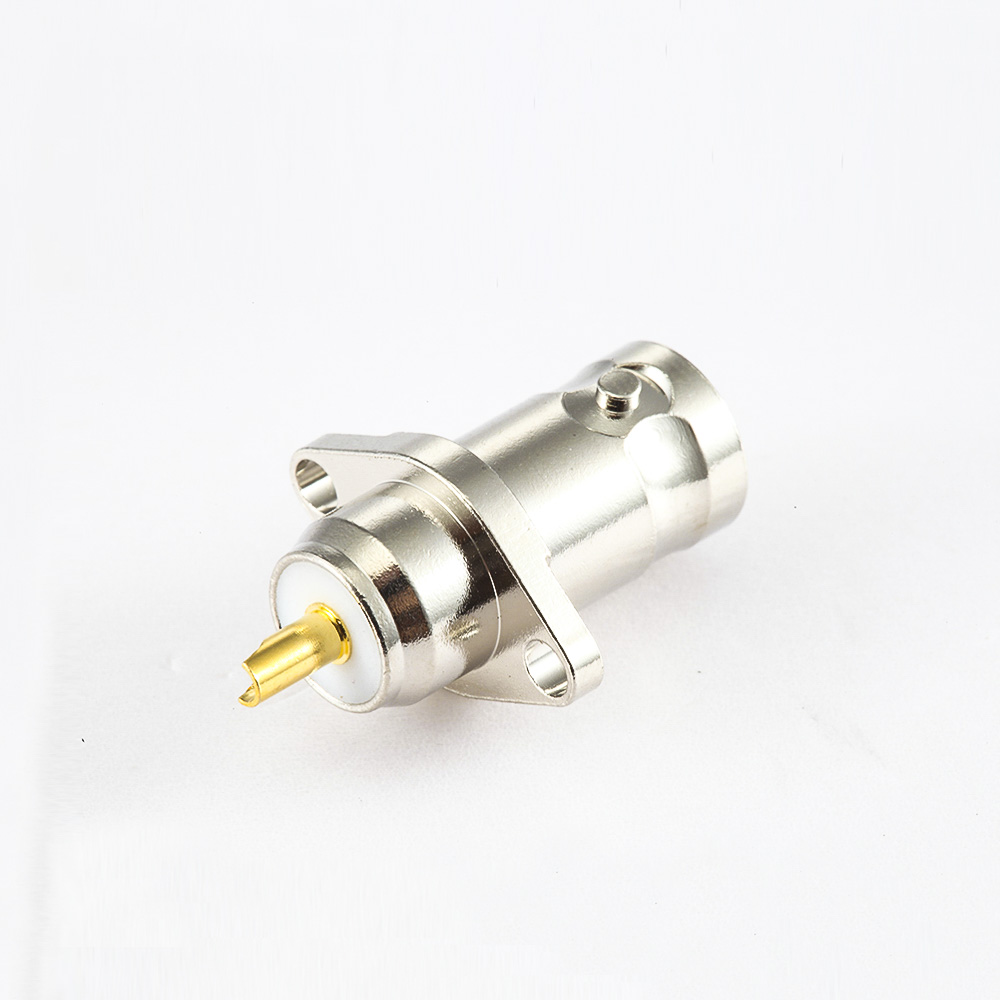 BNC连接器用于SYV50-2接线公头180度带2孔法兰焊接50ohm