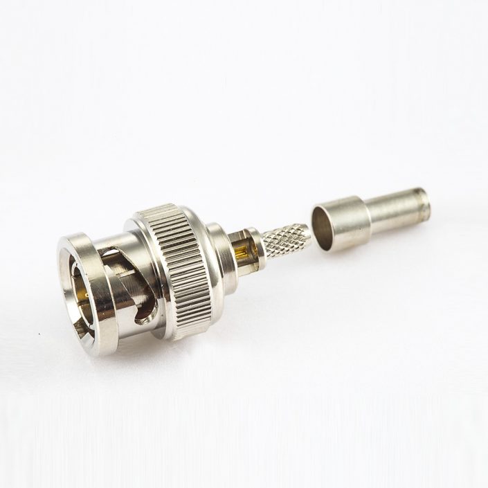 SYV75-2接线压接公头直式75欧姆BNC连接器