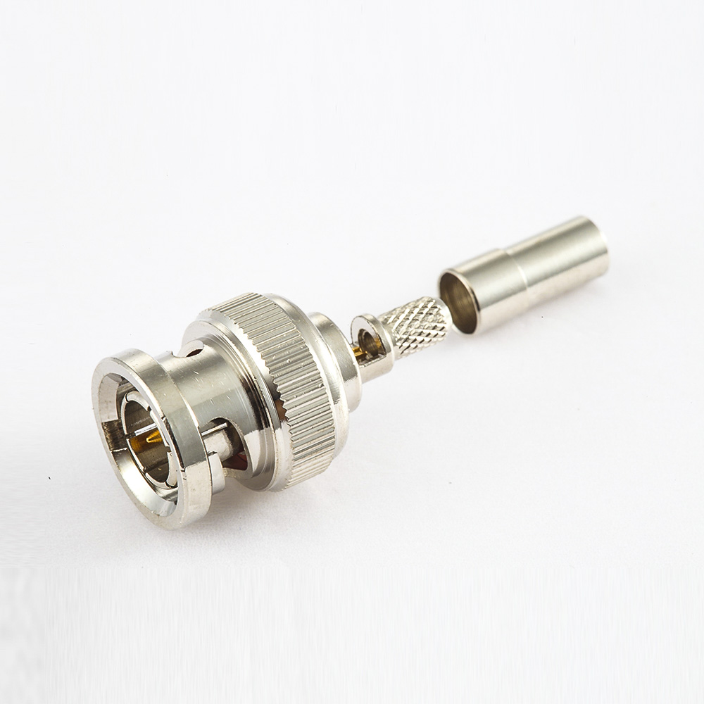 SYV75-2接线压接插头直式75欧姆BNC连接器