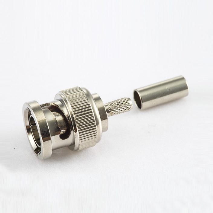 BNC连接器75Ω公头180度接线压接用于SYV75-2接线