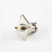 面板4孔法兰接线BNC连接器公头直式焊杯