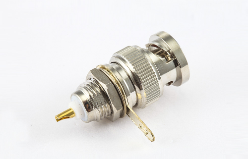 接线BNC接地连接器公头直式面板安装后锁穿墙焊接