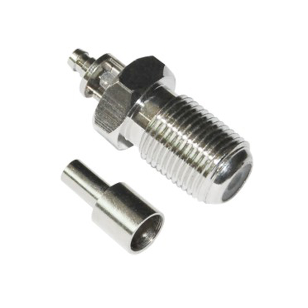 f头直通连接器直式压接式母头同轴线缆 f头直通连接器直式压接式母头同轴线缆
