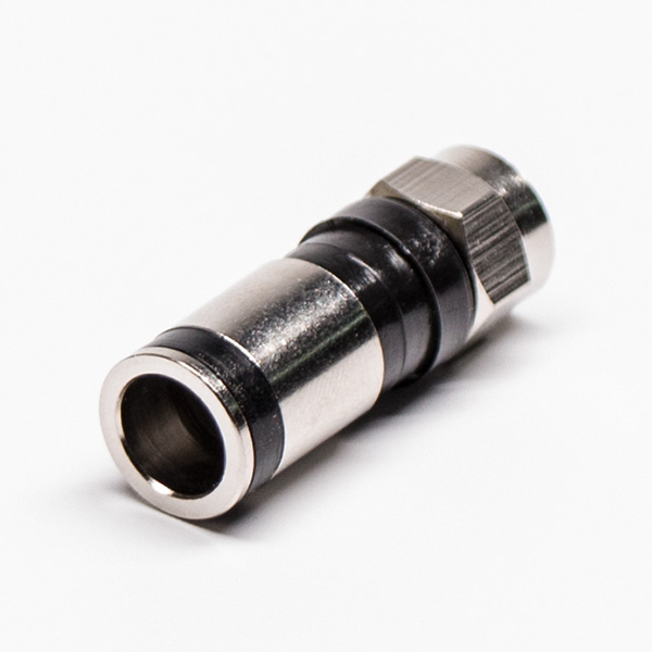 F头接头黑色公头直式同轴连接器压缩接RG6 F头接头黑色公头直式同轴连接器压缩接RG6
