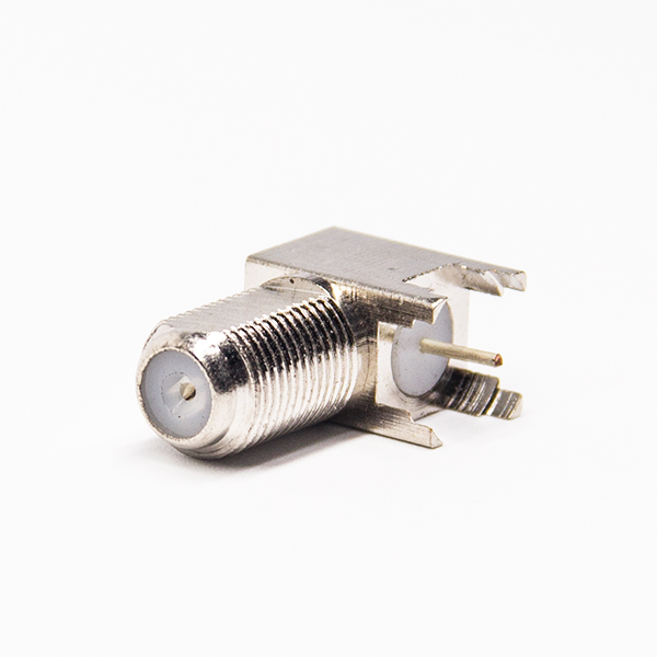 同轴f型接口弯式90度母头连接器弯式插PCB板