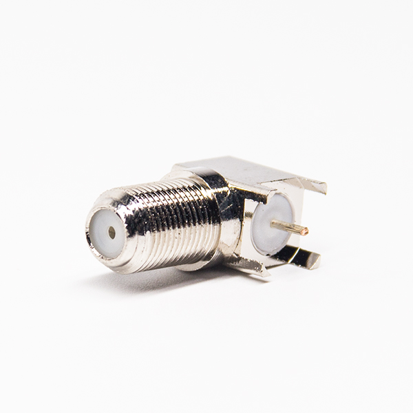 射频同轴F连接器母头90度穿孔式接PCB板