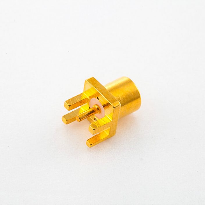 50Ohm pcb MCX接头焊接母直式卡板铜镀金50Ω