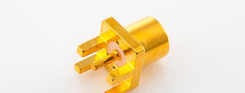 pcB焊接连接器MCX母直式卡板铜镀金50Ω