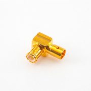 MCX公头弯式铜镀金标准50Ω