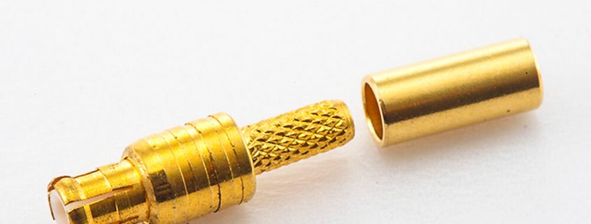 RG174接头MCX压接式接头公头直式铜镀金50Ω