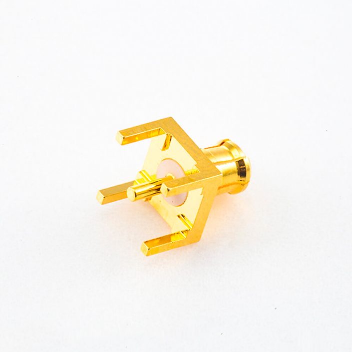 PCB插板MCX接头焊接公头直式铜镀金50Ω