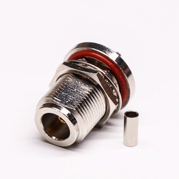 N型直母头穿墙压接式接线连接器带防水圈 N型直母头穿墙压接式接线连接器带防水圈