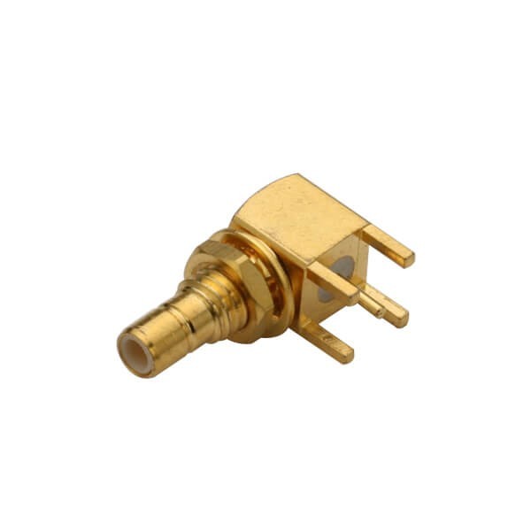 射频 pcb板端母头弯式穿墙smb连接器